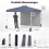 3 x 3 m Pop-Up Pavilion with Sidewall, Portable, Grey 2