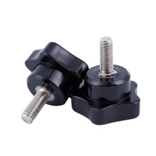 M6 X 15Mm ŚRuba z Gwintem ZewnęTrznym ŚRuba z łBem Gwiazdowym Uchwyt Czarny 2 Szt.