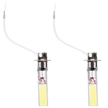 2 Pcs H3 15W LED COB DRL Lamp White Xenon Driving Light Bulbs