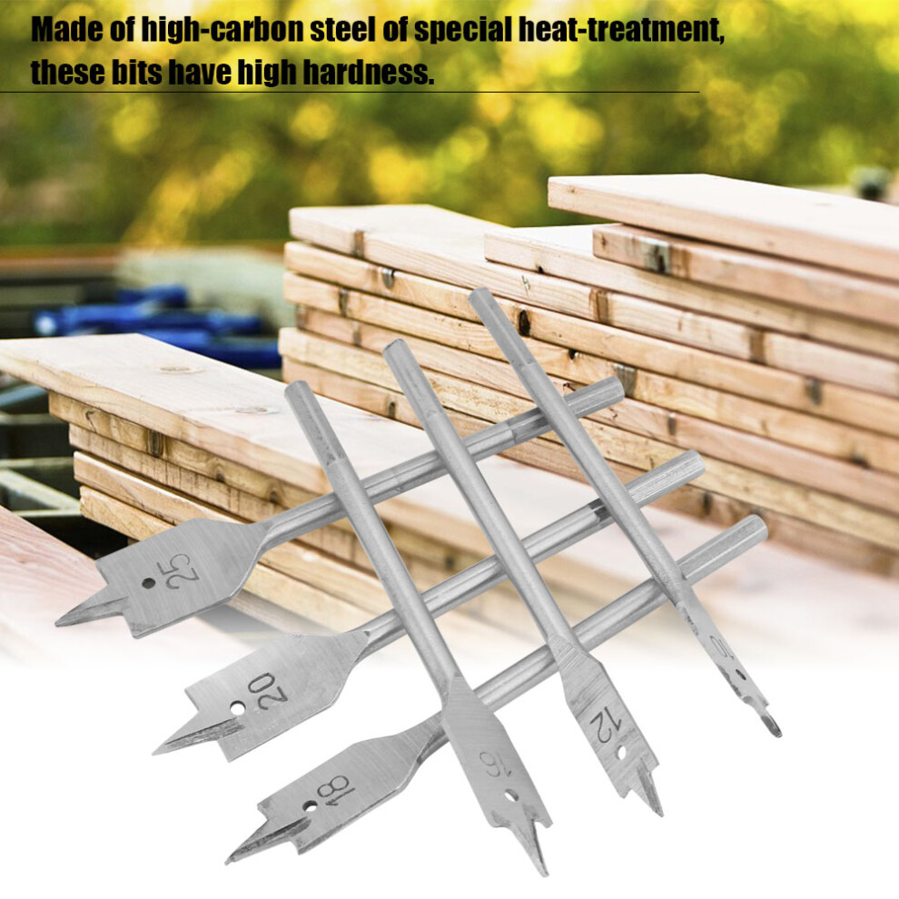 Woodworking Spade Bit Set 6 Sizes 10mm to 25mm
