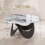 Homcom HOMCOM Coffee Table Sintered Stone Top White and Black 3