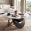 Homcom HOMCOM Coffee Table Sintered Stone Top White and Black 8