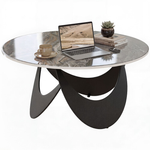 Homcom (Brown) HOMCOM Coffee Table Sintered Stone Top 1
