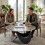 Homcom (Brown) HOMCOM Coffee Table Sintered Stone Top 7