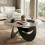 Homcom (Brown) HOMCOM Coffee Table Sintered Stone Top 8