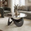 Homcom (Brown) HOMCOM Coffee Table Sintered Stone Top 9