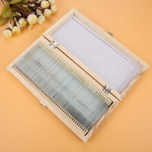 50pcs Microscope Slides 22.5x10.5x3.5cm Wood Box