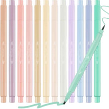 12er-Pack ästhetische, niedliche Textmarker, Pastell-Textmarker, weiche Pastell-Textmarker, Textmarker und Marker mit Doppelspitze, Büro & Ästhetik