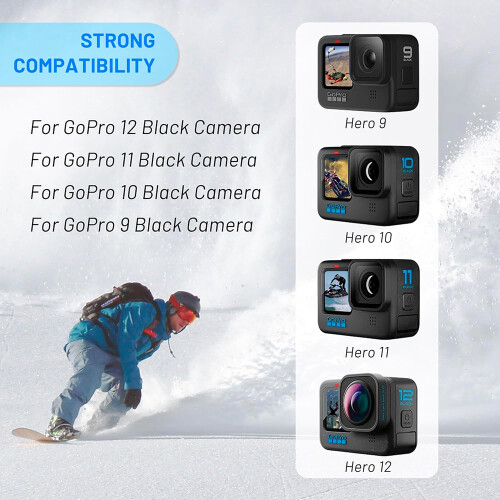Λύση φόρτισης μπαταρίας GoPro για Hero12 11 10 9, Προστατευτική θήκη μπαταρίας με 2