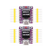 2pcs  ESP32-C3 Development Board 2.4G Wifi 4 BT Module with 0.42" OLED Display 4MB Flash Ceramic Antenna USB Type-C