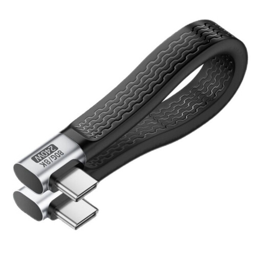 Dual- Side-Bending Type-C Flexible Cable USB4 High-Speed Transmission 240W Fast Charging PD3.1 8K Data Cable