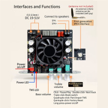 XY-T6001P TPA3255 Mono 600W Módulo de Placa Amplificadora  Altavoces Inalámbricos Verdaderos TWS de Alta/Baja Frecuencia con Estuche