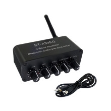 5.4 Audio Receiver Amplifier Mixer 3-Band Equalizer 20HZ-20KHZ High Mid and Low Frequency Adjustment