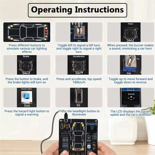 DIY Car Driving Simulation Soldering Practice Kit STEM Electronic Project Simulator Welding Project for Student to Learn 1