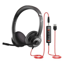 USB Headset with Mic for PC Computer Laptop 3.5mm Headphones with Noise Cancelling Microphone for Home