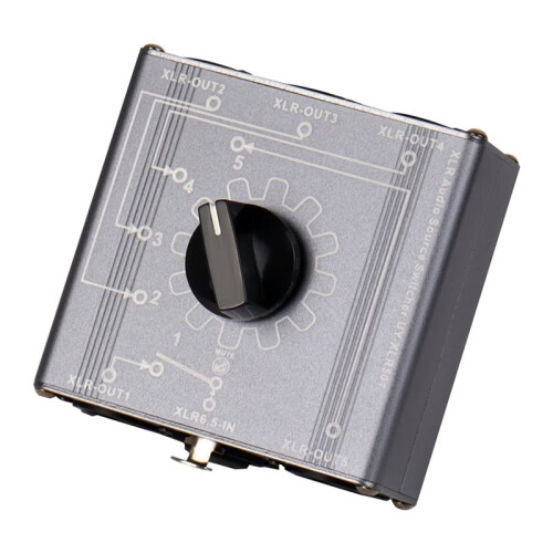 XLR Audio Switcher Splitter Bi-Direction 1 Input 5 Output 5 Input 1 Output Audio Signal Splitter Box Audio Distribution 1