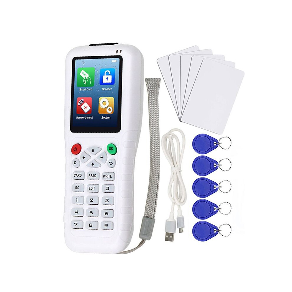 Rfid Duplicator 125Khz 13.56Mhz Id Ic Access Card Reader Writer Decoder Card Cloner Nfc Copier White 6031144143869