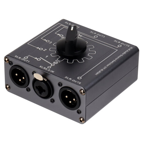 XLR Audio Switcher Splitter Bi-Direction 1 Input 5 Output 5 Input 1 Output Audio Signal Splitter Box Audio Distribution 2