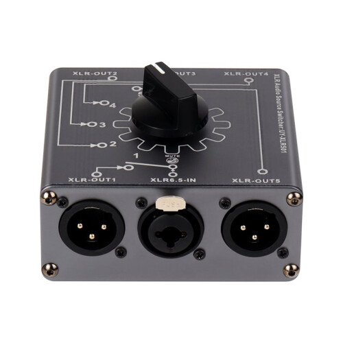 XLR Audio Switcher Splitter Bi-Direction 1 Input 5 Output 5 Input 1 Output Audio Signal Splitter Box Audio Distribution