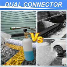Foam Cannon Set 1/4" Quick Connect Dual Adapter Kit with 5 Tips for Outdoor Cleaning Kit