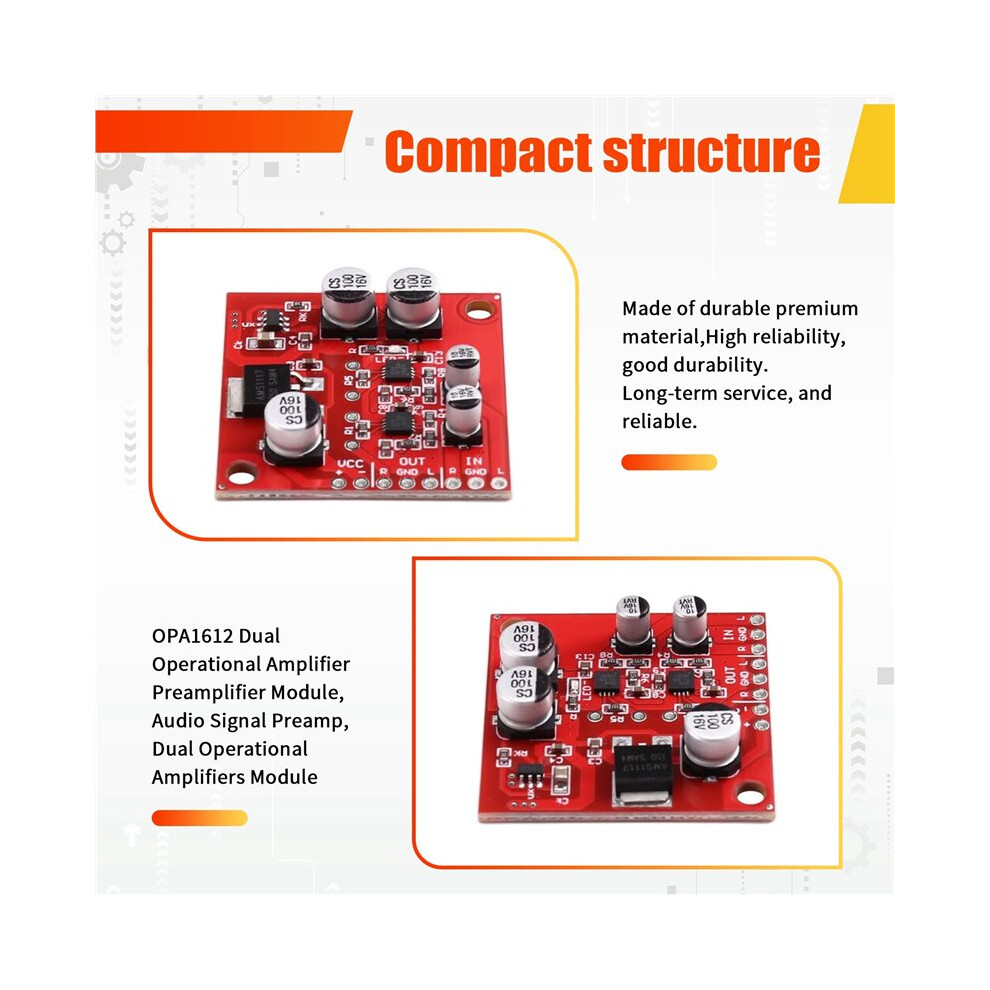 Opa1612 Dual Operational Amplifier Preamplifier Module, Audio Signal Preamp, Dual Operational Amplifiers Module 4712731148659