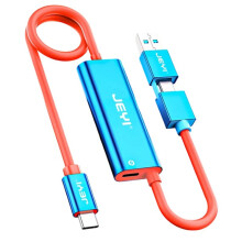 JEYI Video Capture Card with 100W PD USB C to USB A/C Live and Record Video Audio Gaming for 2/1/OLED