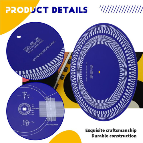 30cm Turntable Strobe Disc Mat Stroboscope Mat Rotational Speed Detection Turntables Calibration Disc for Record Player