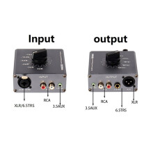 XLR/6.5TRS for-RCA 3.5mm AUX Audio Level Attenuator 0dB -3dB -6dB -9dB -12dB -15dB Adjustable Audio Attenuation Box
