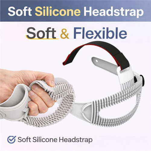Silicone VR  Strap for Meta Quest 3/3S  Comfort Breathable Replacement VR  Strap Black 2