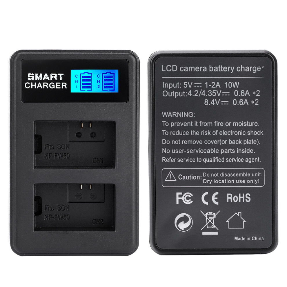 Sony Np-Fw50 Usb Charger Dual Slot Lcd 7806371562801