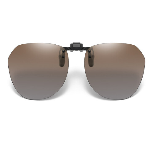 Polarized Clip-on Sunglasses with Case Brown