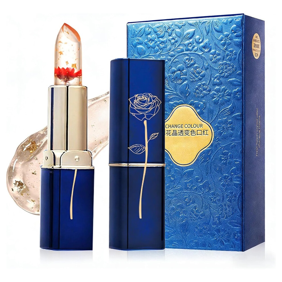 Gogerstar Colour Changing Lipstick, 24H Moisturizing Long Lasting Clear Jelly Hydrating Tinted Lip Balm, Glossy Temperature Color Change Moisturizer