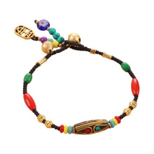 Perfect Gift Tibetan Nepalese Bead Bracelet-Nepal peace pendant