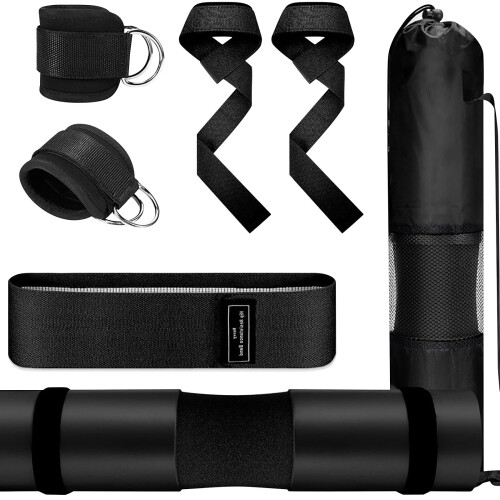 Multifunctional Resistance Training Set Including Ankle-Black