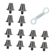 12Pcs Soccer Shoe Spikes Aluminum With Easyly Install-Black