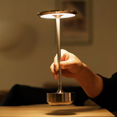 Rechargeable LED Desk Lamp Touch Sensitive-Silver 6000 Mah 2