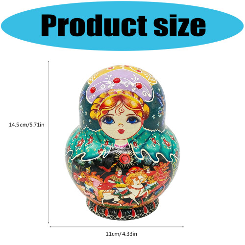 10 Layer Russian Hand Painted Nesting Dolls Wooden Educational 2