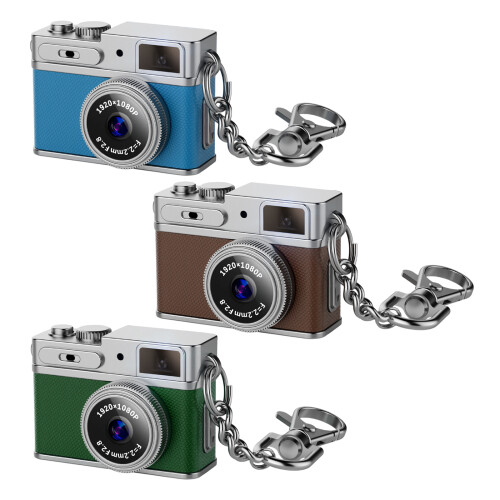 Portable Tiny Digital Camera with Metal Keychain-Green 1