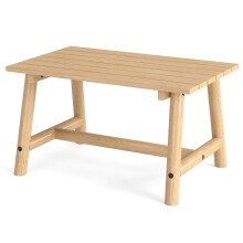 Mesa de centro para área externa - Madeira maciça, ripas, capacidade 125 kg