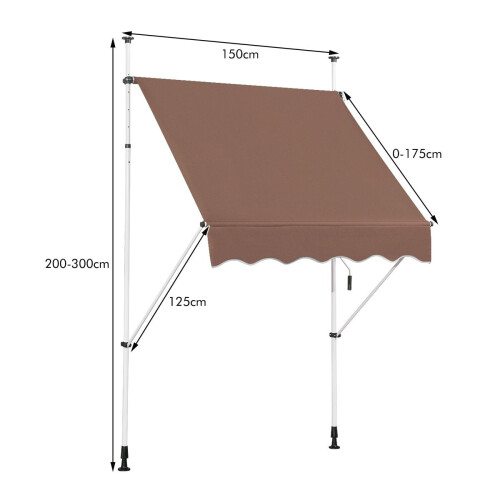 150 cm Adjustable UV-Resistant Balcony Awning 1
