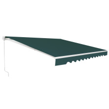 Retractable Awning with Crank, 400x250 cm, Green