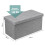 Foldable Storage Ottoman Bench with Padded Seat, Light Grey 2
