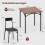 Conjunto de mesa de jantar para 2 pessoas com cadeiras acolchoadas, design compacto 2