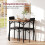 Conjunto de mesa de jantar para 2 pessoas com cadeiras acolchoadas, design compacto 4