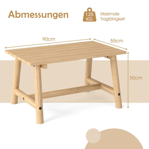 Mesa de centro para área externa - Madeira maciça, ripas, capacidade 125 kg 1