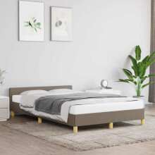 vidaXL sengestel uden madras, taupe, 120x200 cm, betrukket med stof