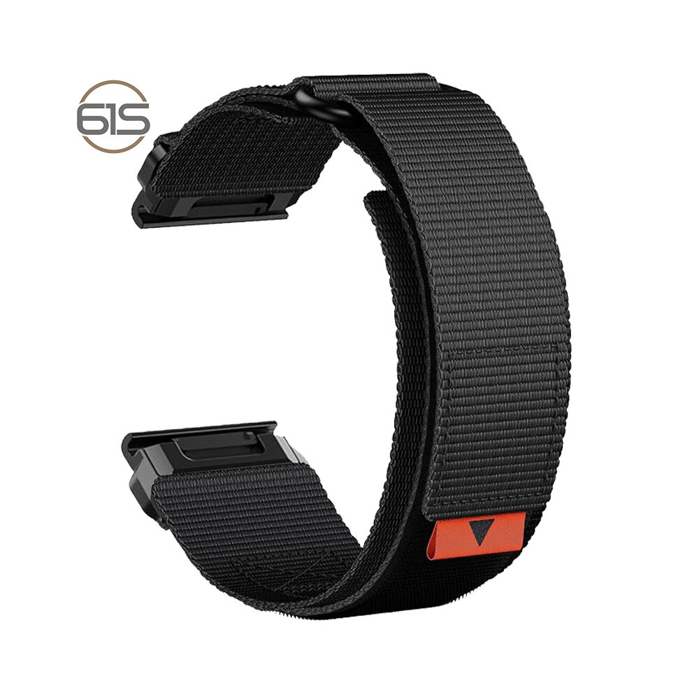26Mm Nylon Watch Strap For Garmin Fenix 8/7X Pro/5X/6X Black 7314280856626