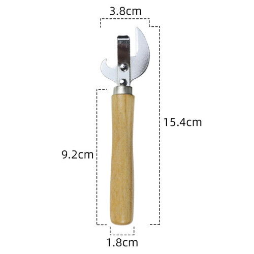 Manual Can Opener with Wooden Handle - Multi-Use Kitchen Tool 2
