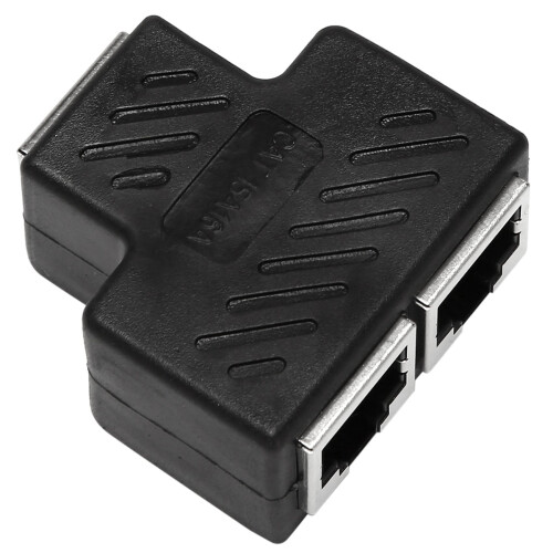2 Port RJ45 Splitter Adapter LAN Network Ethernet Extender Connector Plug Lot 1pcs 1