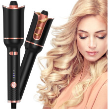 Automatic Hair Curler, Automatic Curling Iron, Professional Curling Wand Rotating with 1 Inch Large Barrel Fast Heating Dual Voltage for Women Mid Le